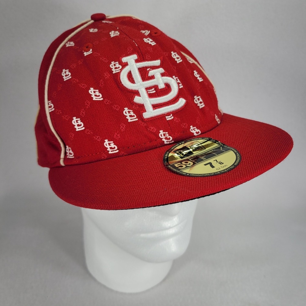 St Louis Cardinals Hat Cap Mens 7-7/8 Red New Era 59Fifty Fitted MLB Baseball
